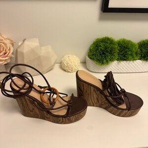Lace up wedges